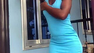 yo, check this crazybitch twerkin’ hard on the balcony... wild stuff!