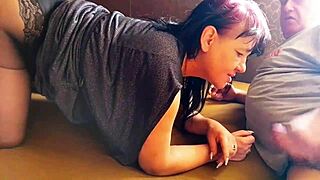 Klaudiaambergirl Blowjob Compilation 2: Hot Brunette Sucks and Takes Creampie Loads