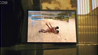 ina berry gets wild on the beach with father-in-law in intense anime action with monster cock