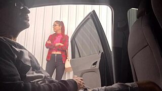 Risky Street Handjob for Student at Bus Stop