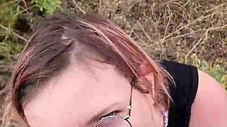 I loved giving a petite blowjob outdoors during my sexy Cyprus trip with my hot couple.