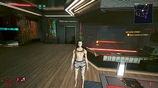 Judy Alvarez lured by Valerie into strip dancing in Night City. Lesbian sex unfolds in Cyberpunk 2077 gameplay.