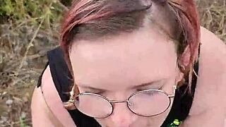 I loved giving a petite blowjob outdoors during my sexy Cyprus trip with my hot couple.