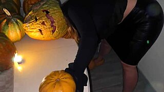 squirt on halloween night with cute milf and monster cock challenge
