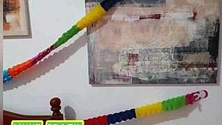 Boss's wife startled by employee cleaning her room