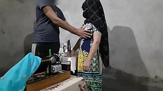 A sexy beautiful Indian girl gets fucked by a tailor in her ass
