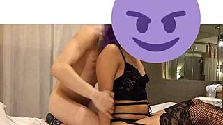 college couple bends over for hard doggystyle with loud moans