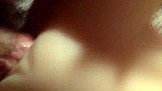 Blonde toy teen 18+ receives cumshot in her huge tits