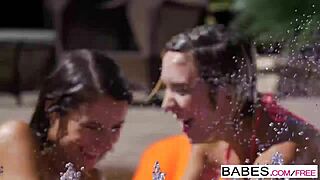 Babes Eliza Jane and Tara Ashley Slip and Slide Hard!