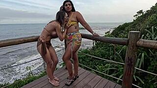 hey, wanna see priscila and nicoly getting wild on the beach in public?