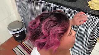 My wife's lesbian friend washing dishes in a skirt got me hard, so I pulled it aside and pounded her!