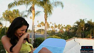 Blonde Gamer Teen Strips in Lingerie, Revealing Tight Shaved Body