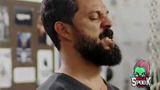 Instead of lifting weights, I rode Mario's cock with my fat ass during workout.