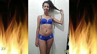 I’m Obsessed with This Beautiful Brunette in Blue Lingerie Trailer 01