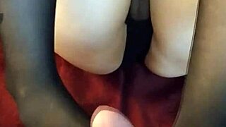 first footjob in stockings with tattooed babe