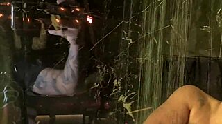 Blonde milf swaps cum backstage