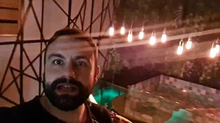 Blonde milf swaps cum backstage