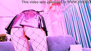 tattooed cyber shot slut guzzles piss and cum off thick rod