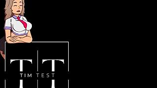 tattooed cyber shot slut guzzles piss and cum off thick rod