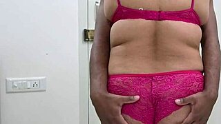 Bikini sexy girl teases with a slow handjob for her eager husband.