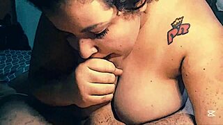 Chubby amateur gives best blowjob on big cock