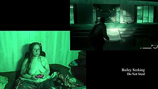 naked brunette with big ass plays lake house game