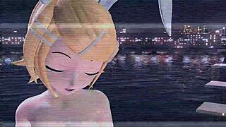 hatsune miku and luka shine in full nude bunny costumes