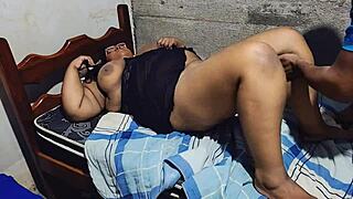 Meia irmã goes to party, rests, then gets drilled by meio irmão. Ends with a huge load in mouth!