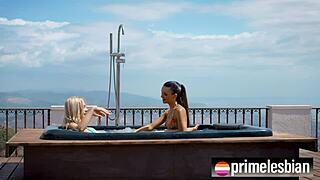 Wanna see us cum in the hottub angie lynx & ohana petite 18+ by primelesbian feet pretty shaved babe fingering girl next door shaved pussy muff diving natural tits?