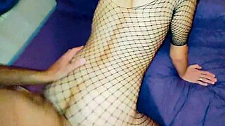 Skinny milf wife dares anal in bedroom lingerie