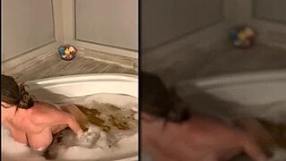 busty brunette milf sophie dee relaxes in the bath