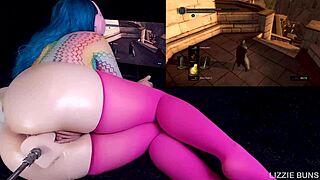 Dark Souls fuck machine challenge with iron golem squirting