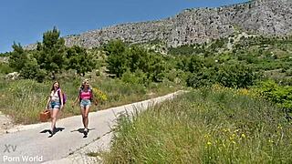 hey, wanna see luscious lesbians rebecca volpetti and veronica leal with a strap-on?