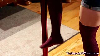 Beautiful teen lesbians pussylick on couch