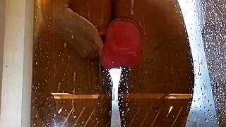 girl with juicy ass plays in shower with pink toy