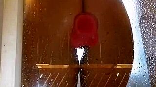 girl with juicy ass plays in shower with pink toy