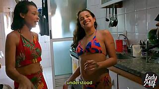 Latina sluts complain about husbands then have lesbian sex