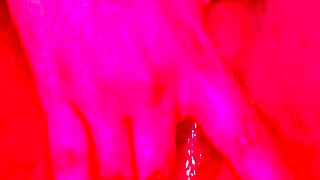 ebony babe fingers her wet pussy hard until she cums loudly in intense masturbation session