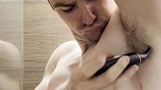 Trimming Sweaty Hairy Armpits After Gym for Photoshoot