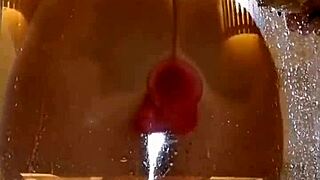 girl with juicy ass plays in shower with pink toy
