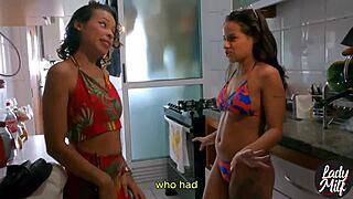 Latina sluts complain about husbands then have lesbian sex