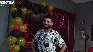 redhead dancing in private club trailer