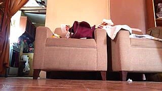 Shemale Struts Boldly In Black High Heels!