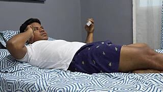 latina stepsister licks and massages stepbrothers cock in homemade missionary