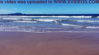 That Beach Walk Turned Into Wild Public Voyeur Action with Latina Tits