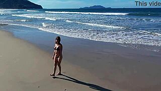 That Beach Walk Turned Into Wild Public Voyeur Action with Latina Tits