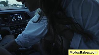 Sexy Asian Hottie Plays With Her Natural Big Boobs In The Car In Front Of Her Friend Tomie Tang Charles Dera