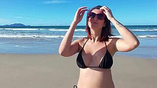 That Beach Walk Turned Into Wild Public Voyeur Action with Latina Tits