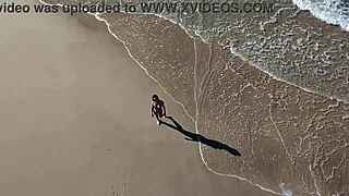 That Beach Walk Turned Into Wild Public Voyeur Action with Latina Tits