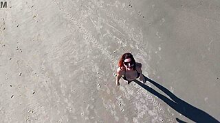 That Beach Walk Turned Into Wild Public Voyeur Action with Latina Tits